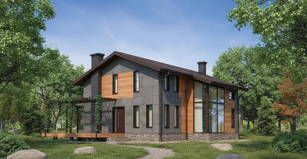 Проект Двухэтажный дом 11 на 17, 158 м2